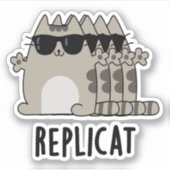 Replicat Funny replizierte Cat Puff Aufkleber (Vorderseite)