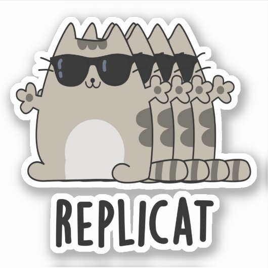 Replicat Funny replizierte Cat Puff Aufkleber (Vorderseite)