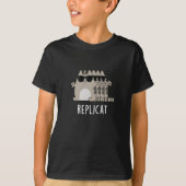 Replicat Funny replizierte Cat Pun Dark BG T-Shirt (Vorderseite)