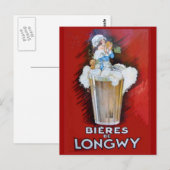 Replik alter Werbung, Bieres de Longwy Postkarte (Vorne/Hinten)