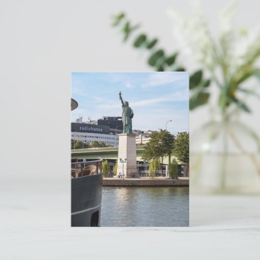 Replik der Freiheitsstatue - Paris, Frankreich Postkarte (Stehend Vorderseite)
