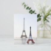 Replik des Eiffelturms mit Original-Turm Postkarte (Stehend Vorderseite)