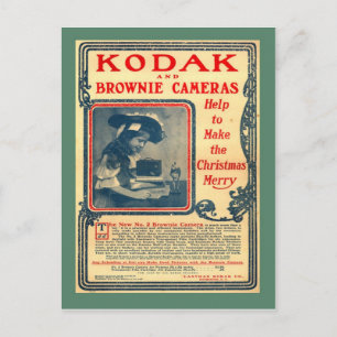 Replik einer Vintage-Postkarte, Kodak Brownie Kame Postkarte