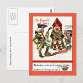 Replik einer Vintage-Postkarte zum 4. Juli George Postkarte (Vorne/Hinten)
