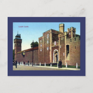 Replik eines alten Bildes, Cardiff Castle Postkarte
