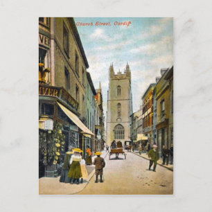 Replik eines alten Bildes, Cardiff, Church Street Postkarte