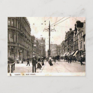 Replik eines alten Bildes, Cardiff, St Mary Street Postkarte