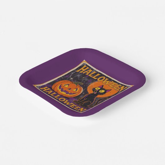 Replik "Scaredy Cat" Circa 1950er Pappteller (Gewinkelt)