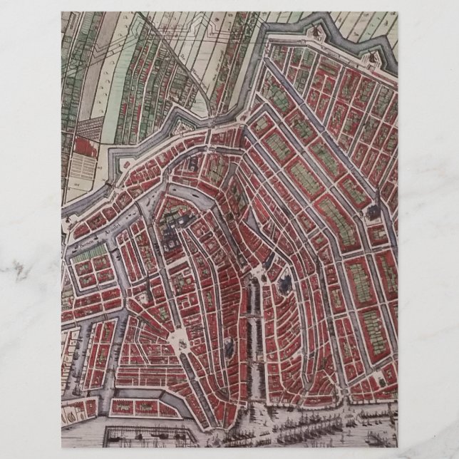 Replik Stadtplan von Amsterdam 1652 (Vorderseite)