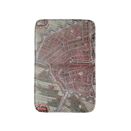 Replik Stadtplan von Amsterdam 1652 Badematte (Vorderseite Vertikal)