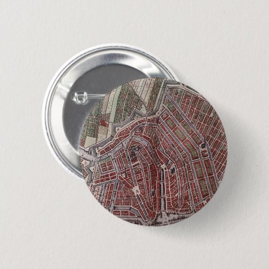 Replik Stadtplan von Amsterdam 1652 Button (Vorne & Hinten)