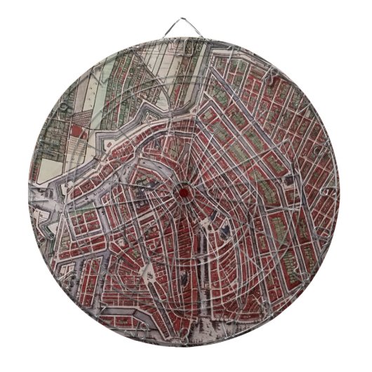 Replik Stadtplan von Amsterdam 1652 Dartscheibe (vorne)