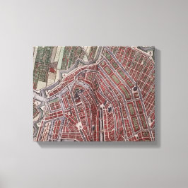 Replik Stadtplan von Amsterdam 1652 Leinwanddruck