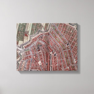 Replik Stadtplan von Amsterdam 1652 Leinwanddruck