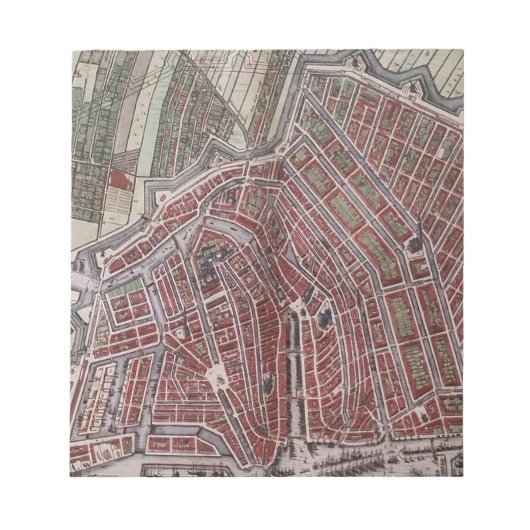 Replik Stadtplan von Amsterdam 1652 Notizblock (Vorderseite)