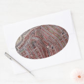 Replik Stadtplan von Amsterdam 1652 Ovaler Aufkleber (Umschlag)