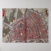 Replik Stadtplan von Amsterdam 1652 Poster (Vorne)
