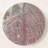Replik Stadtplan von Amsterdam 1652 Sandstein Untersetzer (Vorne)
