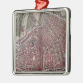 Replik Stadtplan von Amsterdam 1652 Silbernes Ornament (Links)
