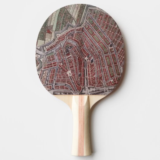 Replik Stadtplan von Amsterdam 1652 Tischtennis Schläger (Vorderseite)