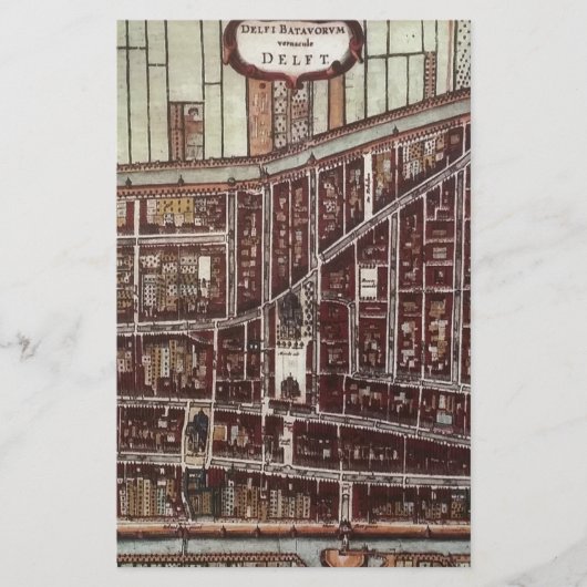 Replik Stadtplan von Delft 1649 Briefpapier (Vorderseite)