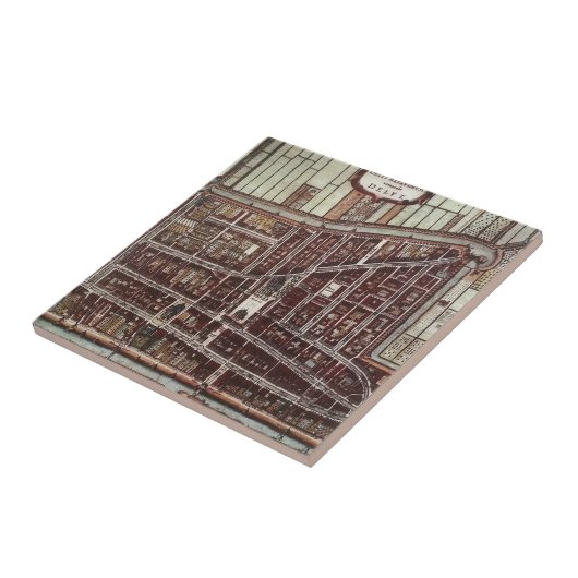 Replik Stadtplan von Delft 1649 Fliese (Seite)