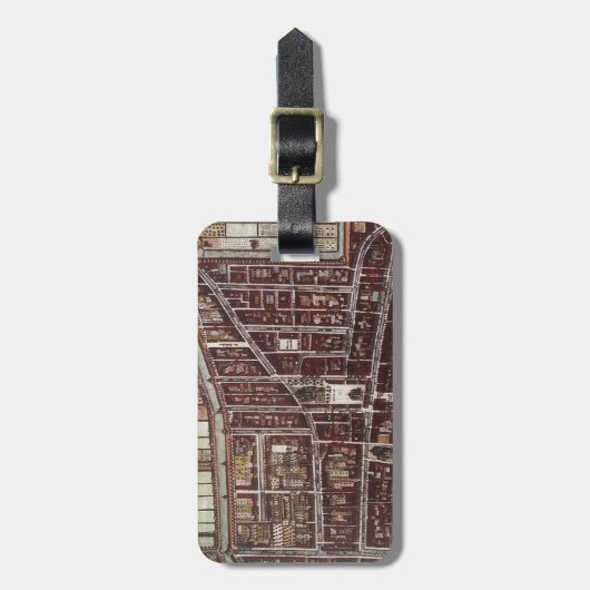 Replik Stadtplan von Delft 1649 Gepäckanhänger (Vorderseite vertikal)