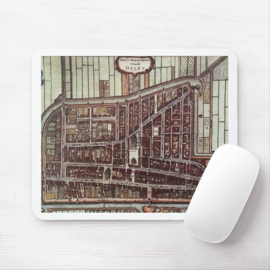 Replik Stadtplan von Delft 1649 Mousepad (Mit Mouse)