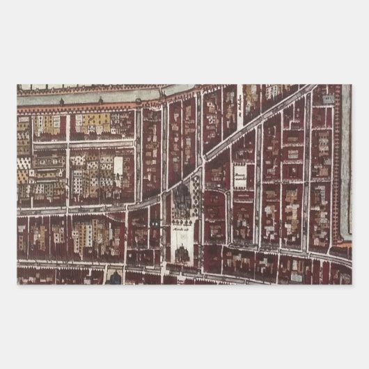 Replik Stadtplan von Delft 1649 Rechteckiger Aufkleber (Vorderseite)