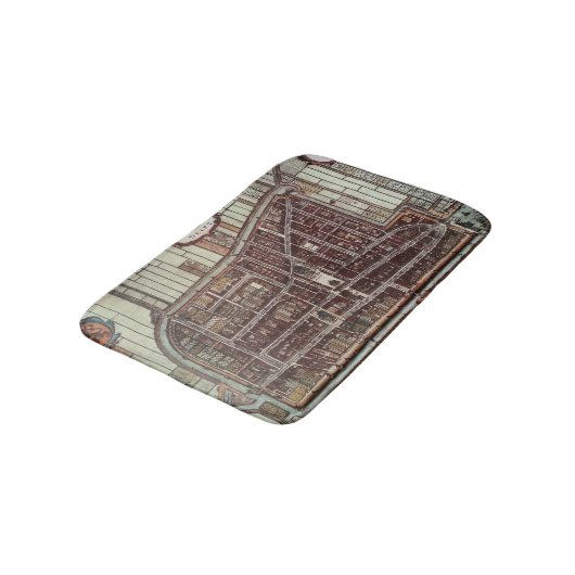 Replik Stadtplan von Delft aus dem Jahr 1649 Badematte (Schrägansicht)