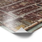 Replik Stadtplan von Delft aus dem Jahr 1649 Fotodruck (Ecke)