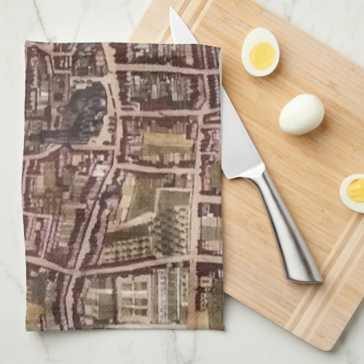 Replik Stadtplan von Den Haag 1649 Geschirrtuch (Viertel Falte)