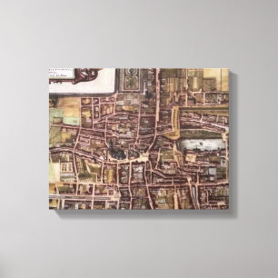 Replik Stadtplan von Den Haag 1649 Leinwanddruck