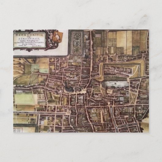 Replik Stadtplan von Den Haag 1649 Postkarte (Vorderseite)
