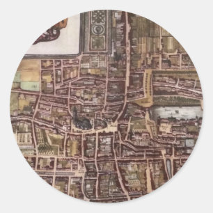 Replik Stadtplan von Den Haag 1649 Runder Aufkleber