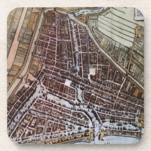 Replik Stadtplan von Rotterdam 1652 Getränkeuntersetzer