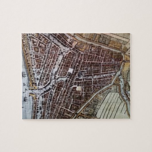 Replik Stadtplan von Rotterdam 1652 Puzzle (Horizontal)