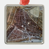 Replik Stadtplan von Rotterdam 1652 Silbernes Ornament (Vorne)