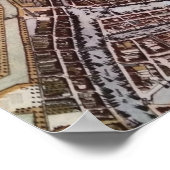 Replik Stadtplan von Rotterdam aus dem Jahr 1652 Poster (Ecke)