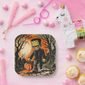 Replik "Trick or Treat Frankie" Circa 1950er Pappteller (Party)