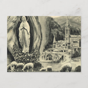 Replik Vintag Postcard Lourdes, 1895 Pilgerfahrt Postkarte