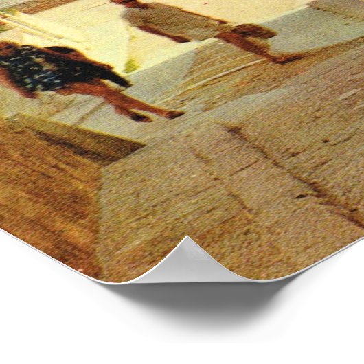 Replik Vintag Spanien, Sitges Altstadt Poster (Ecke)