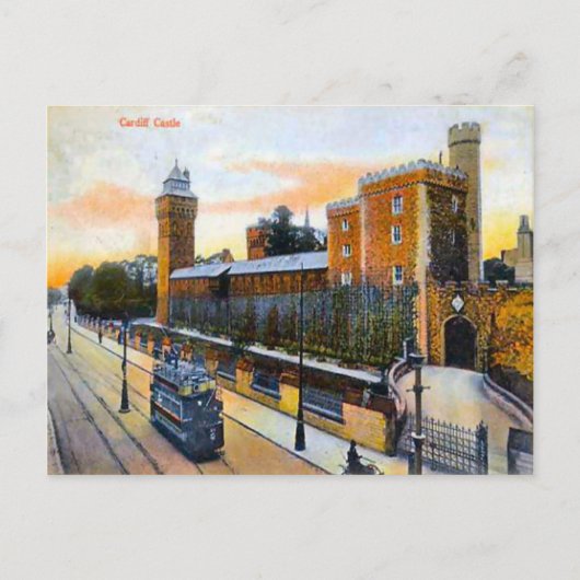 Replik Vintage Bilder, Cardiff, Schloss, Straßenba Postkarte (Vorderseite)