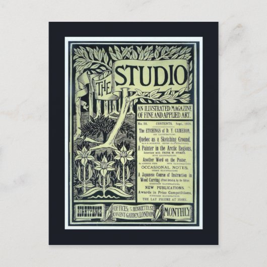 Replik Vintage Postkarte, Das Studio, Abdeckung Postkarte (Vorderseite)