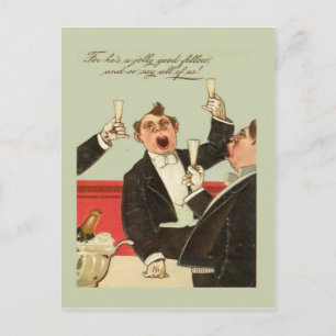 Replik Vintage Postkarte, Jolly guter Kerl Feiertagspostkarte