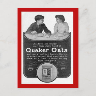 Replik Vintage Postkarte, Quaker Hafer Postkarte