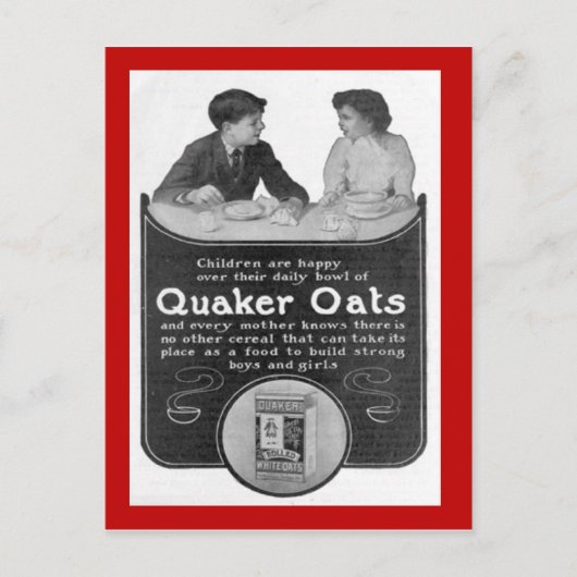 Replik Vintage Postkarte, Quaker Hafer Postkarte (Vorderseite)