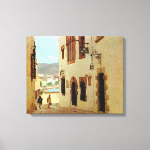 Replik Vintage Spanien, Sitges Altstadt Leinwanddruck