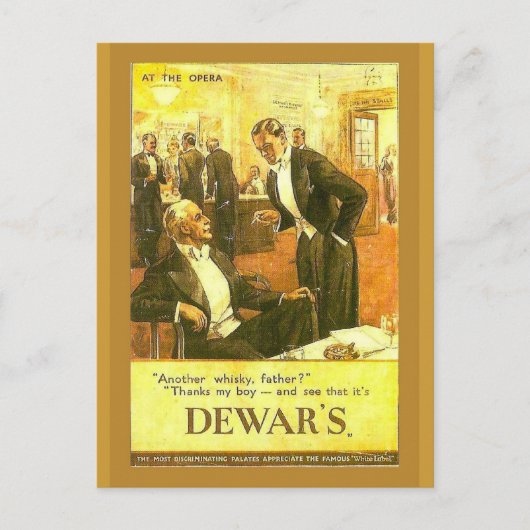 Replik Vintage Werbung, Dewar Whisky Postkarte (Vorderseite)