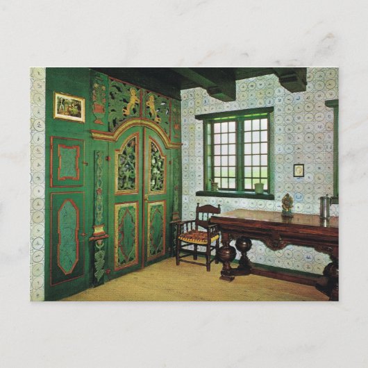 Replik Vintager dänischer Bauernhof, Volksmuseum Postkarte (Vorderseite)